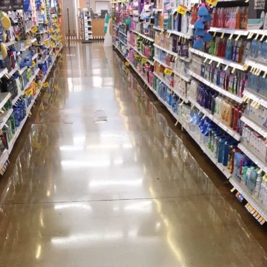 polished concrete in retail store