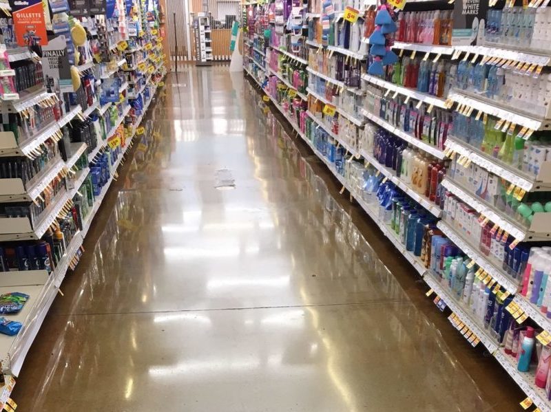 polished concrete in retail store