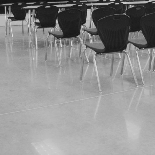 polished concrete in school classroom