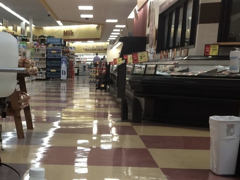 polished VCT in retail floors