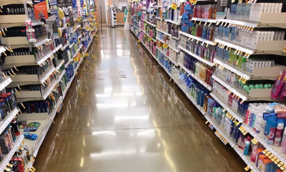 polished concrete in retail store
