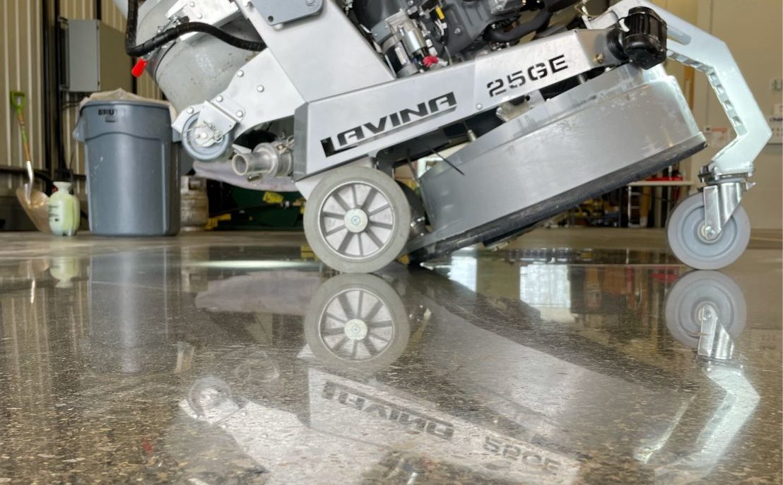 polished concrete with L25GE floor grinder
