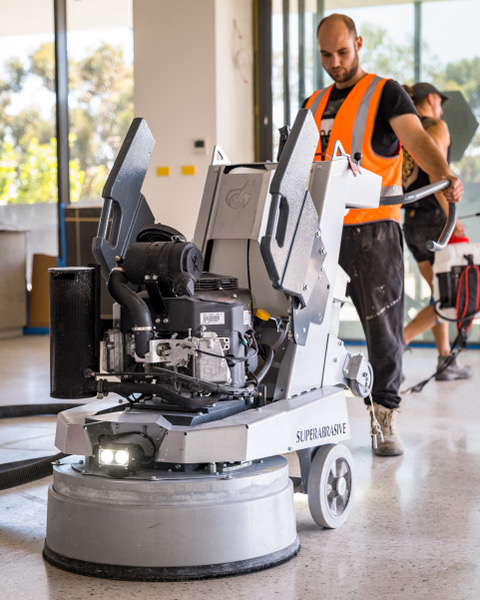 concrete polishing with L25GE grinder and polisher