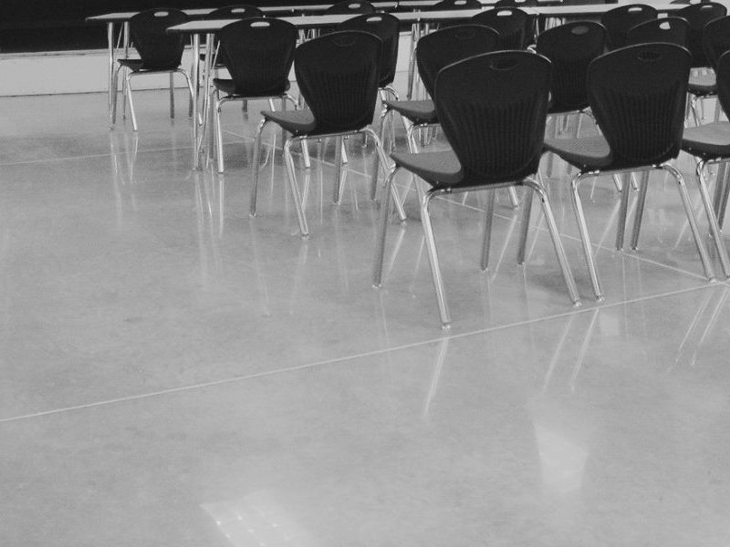 polished concrete in school classroom