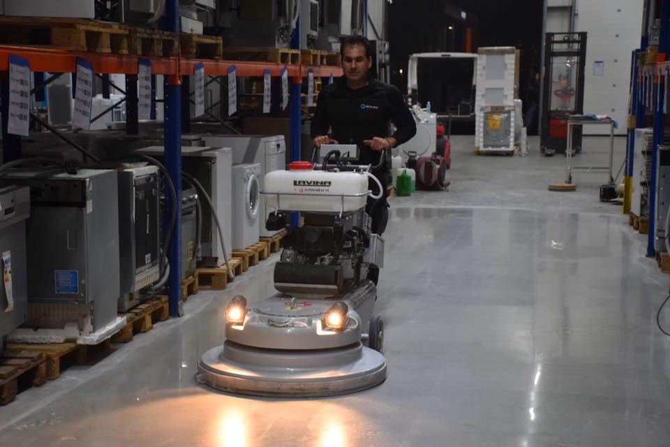 concrete restoration and polishing with LB36GS and Lavina Eco system