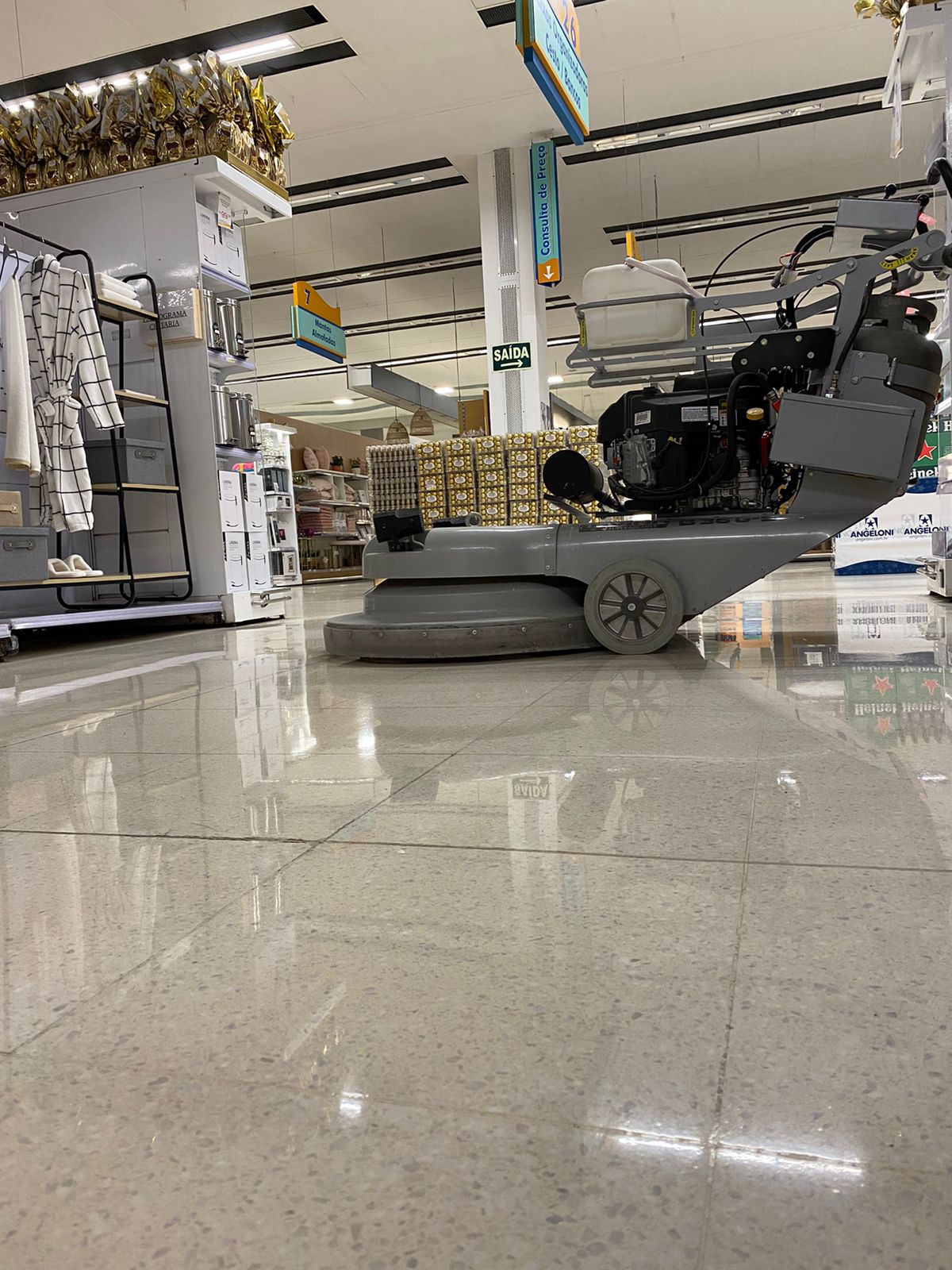 polished act floor in retail store